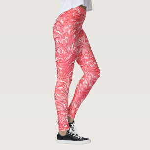 Color texture "pearly strawberry cream" leggings