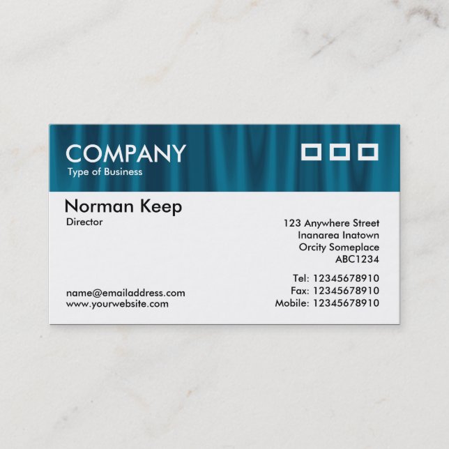 Color Textured Header - Drapery 01 Business Card (Front)
