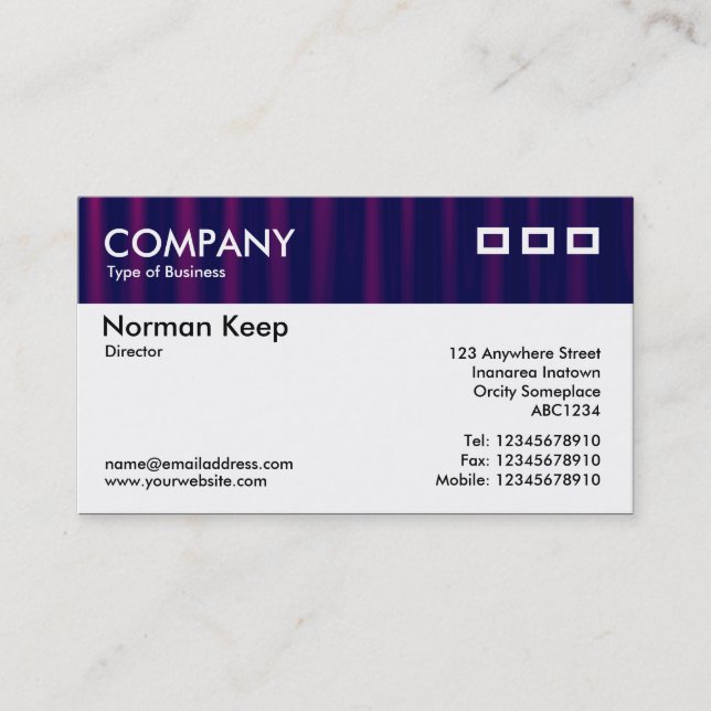 Color Textured Header - Drapery 04 Business Card (Front)