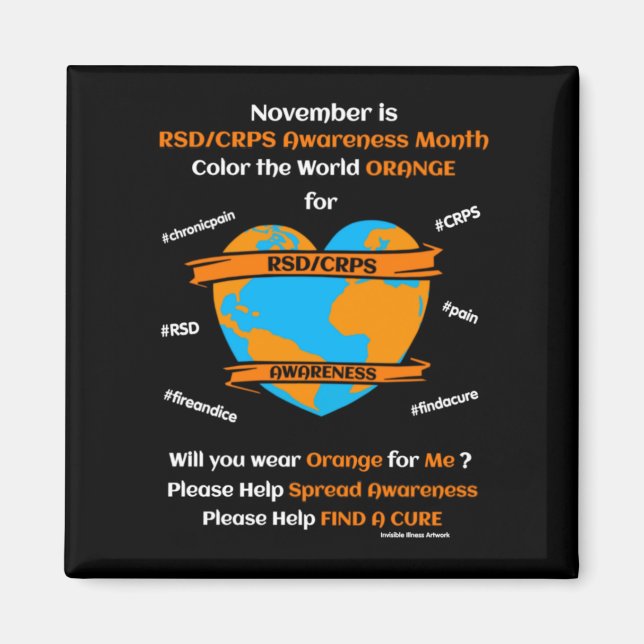 Color the World Orange...RSD/CRPS Magnet (Front)