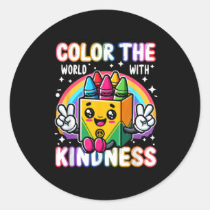 Color The World With Kindness Crayon Mental Health Classic Round Sticker