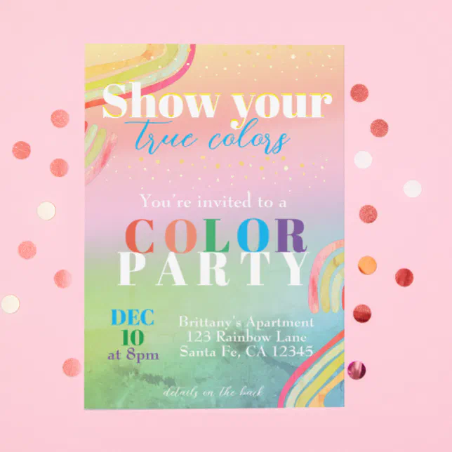 Color Theme Adult Party Invitation | Zazzle