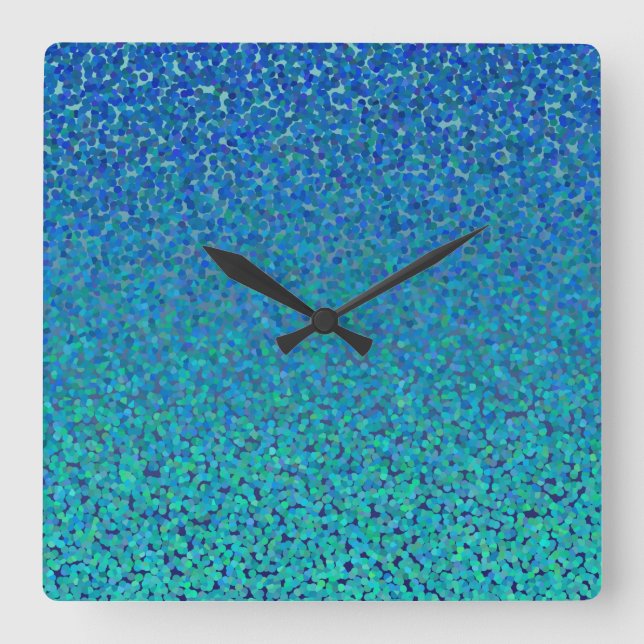 Color Theory : Cool Harmony Square Wall Clock (Front)