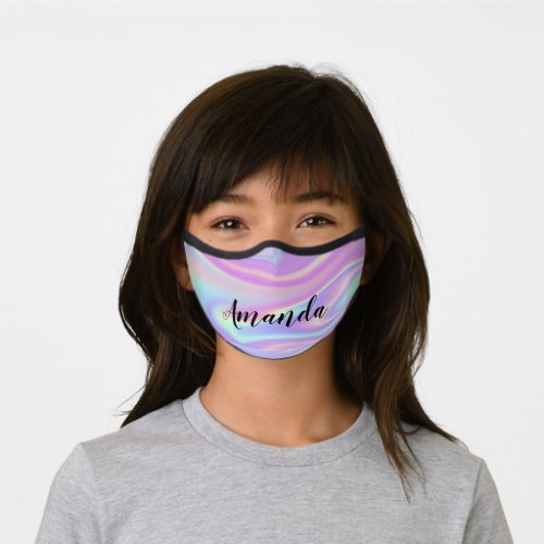 Color Therapy Custom Name Holographic Pastels Premium Face Mask