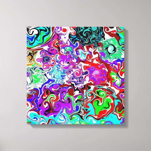 Color Therapy Fluid Art Swirls Canvas Print (Front)