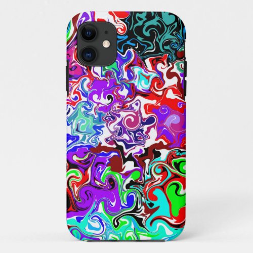 Color Therapy Fluid Art Swirls   iPhone 11 Case