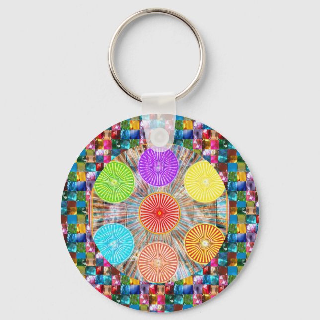 Color Therapy Graphics : Healing Energy Chakra Keychain (Front)