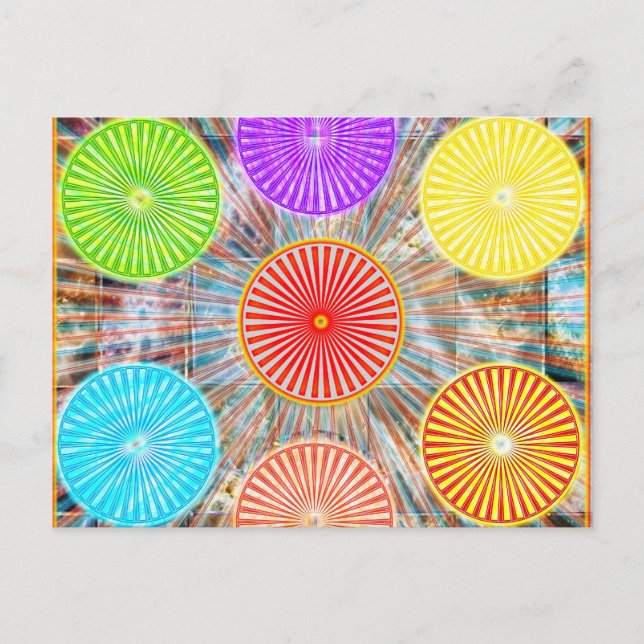 Color Therapy Graphics : Healing Energy Chakra Postcard (Front)