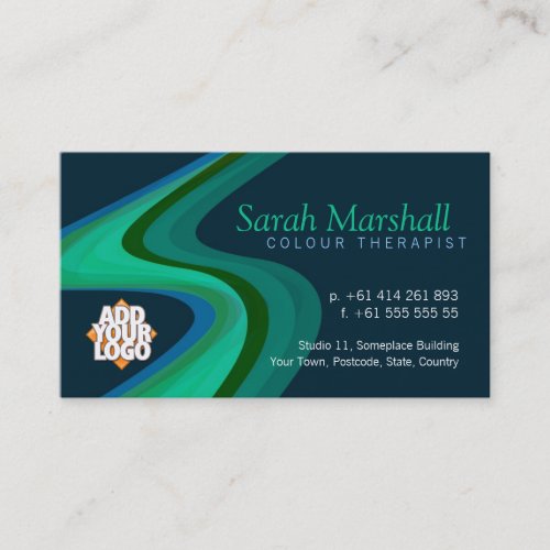 Color Therapy GreenBlue with Logo Business Card