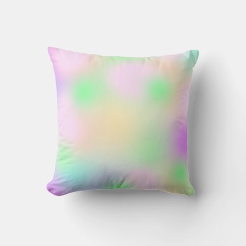 Color Therapy Holographic Pastels Ombre Pink Throw Pillow