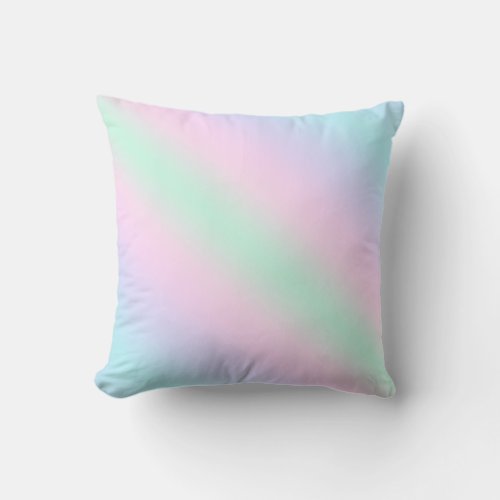 Color Therapy Holographic Pastels Unicorn Pink Blu Throw Pillow