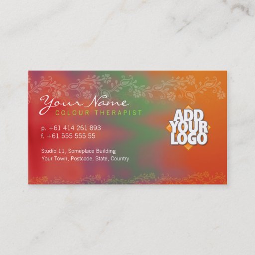 Customizable Color Therapy with Logo Business Card