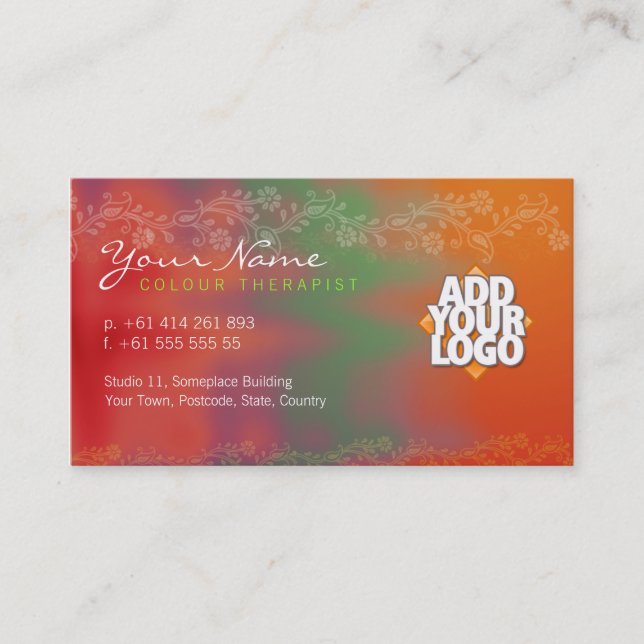 Color Therapy with Logo Business Card (Front)