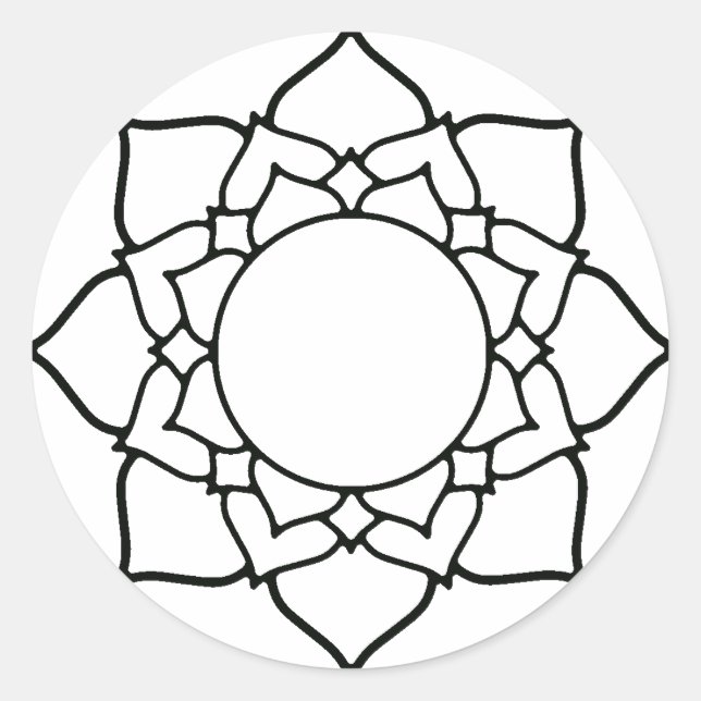 Color This Mandala Craft Project Classic Round Sticker (Front)