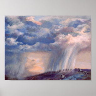 Color Thunderstorm Quail Poster