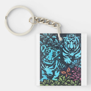 color tiger keychain