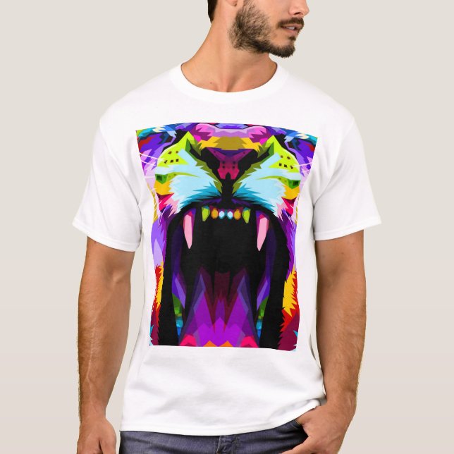 Color Tiger Roar T-Shirt (Front)