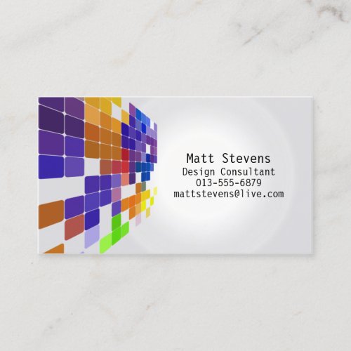 Color Tile Grid Violet Brown Business Card