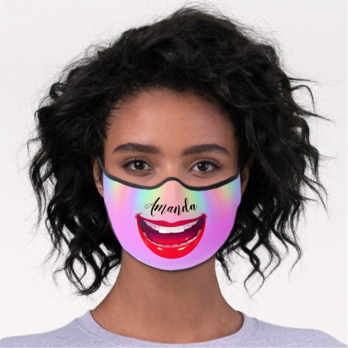 Color To Heal Therapy Holograph Smile Name Premium Face Mask