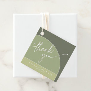 Color Tones Wedding Thank You Green ID901 Favor Tags