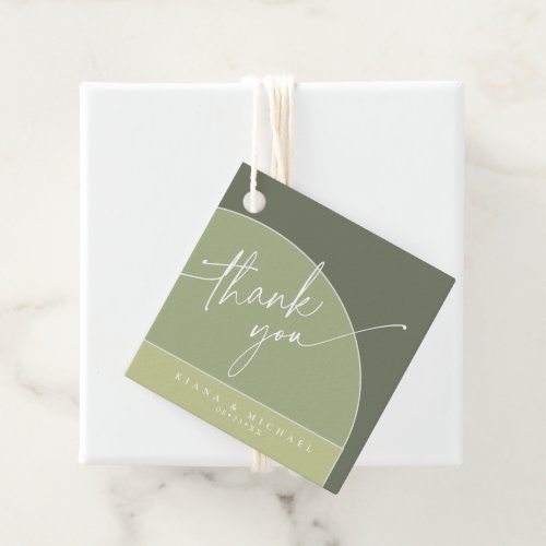 Color Tones Wedding Thank You Green ID901  Favor Tags