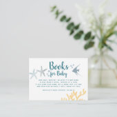 Color trend Under the Sea Baby Shower Book Request Enclosure Card (Standing Front)