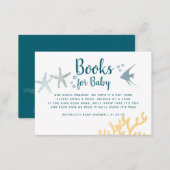 Color trend Under the Sea Baby Shower Book Request Enclosure Card (Front/Back)