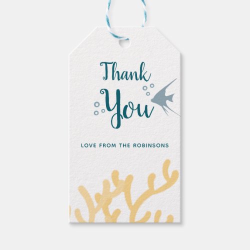 Color trend Under the Sea Baby Shower Thank You Gift Tags