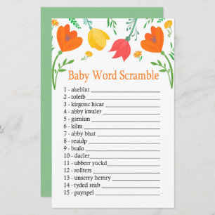Color tulips Baby word scramble game