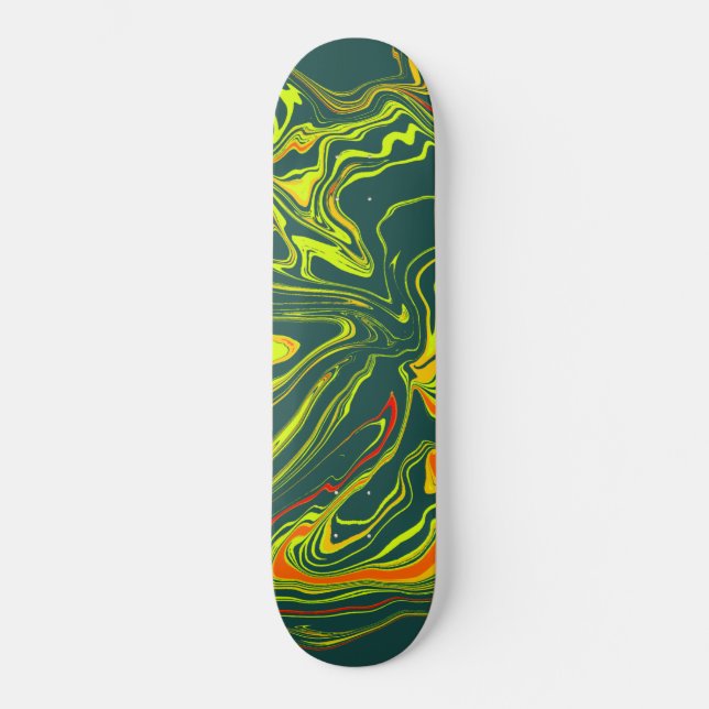 color turquesa oscuro con amarillo skateboard (Front)