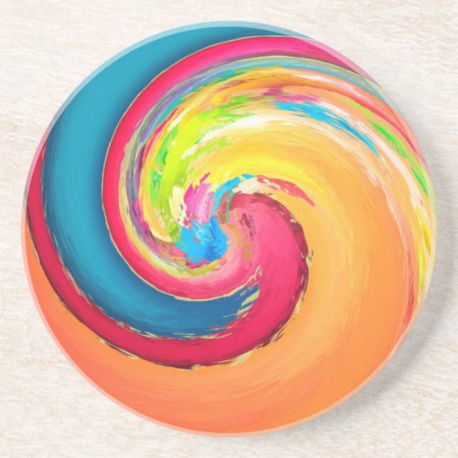 Color Twirl Drink Coaster (Front)