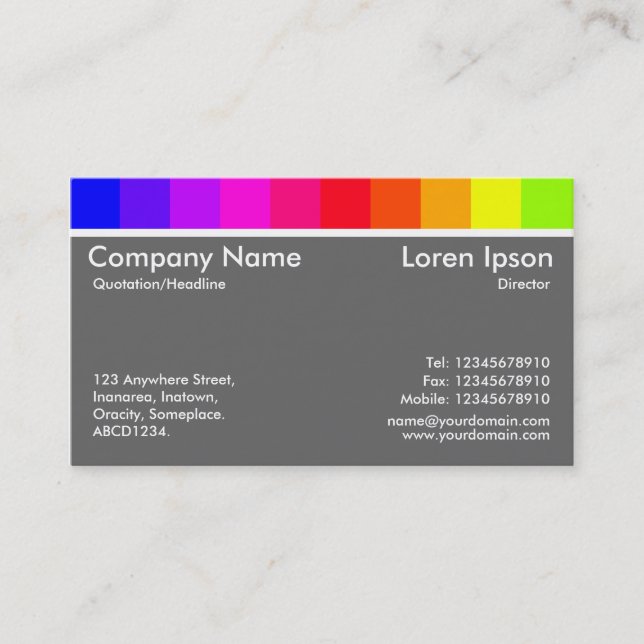 Color Variations 02 (60% Gray) Business Card (Front)