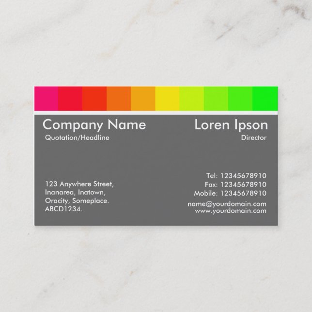 Color Variations 03 (60% Gray) Business Card (Front)