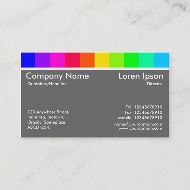 Color Variations 04 (60% Gray) Business Card (Front)