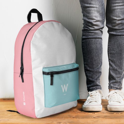 Color Vibe Pastel Pink Sky Blue Stylish Teen Printed Backpack