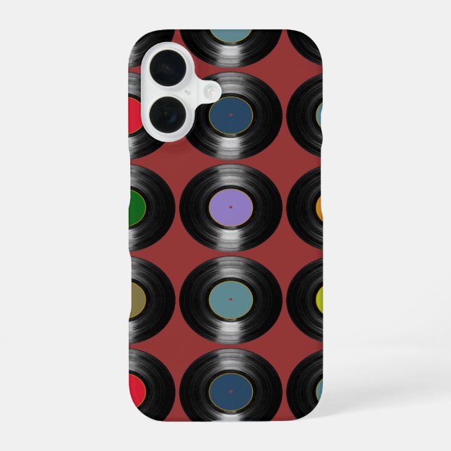 Color Vinyl Records pattern Iphone Case (Back)