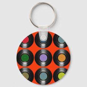 color vinyl records pattern keychain