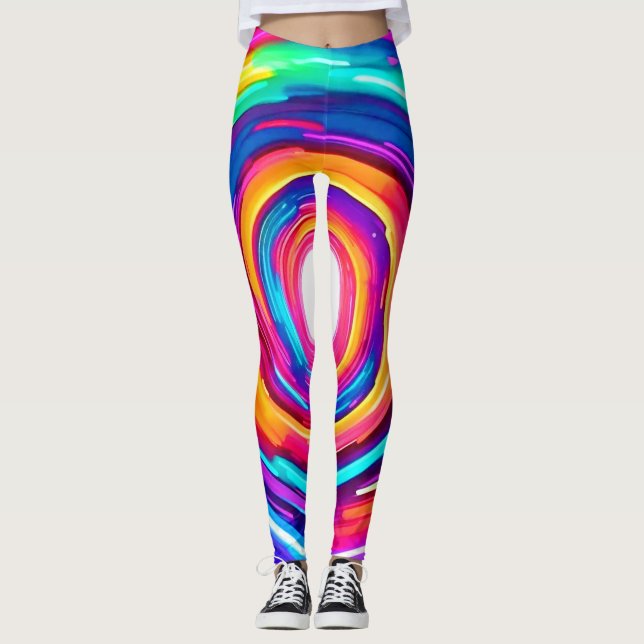 Color Vortex: Dynamic Design Leggings (Front)