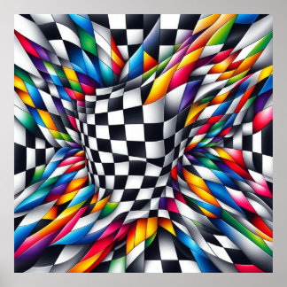Color Vortex & Illusion Poster
