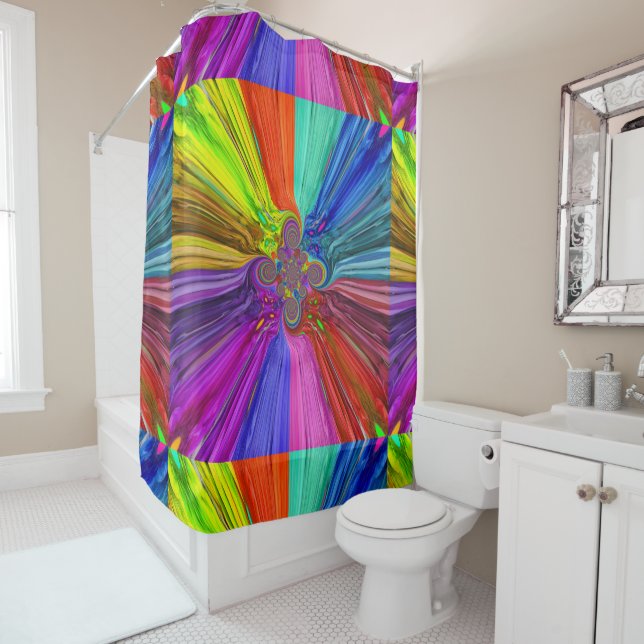 Color Vortex Shower Curtain (In Situ)