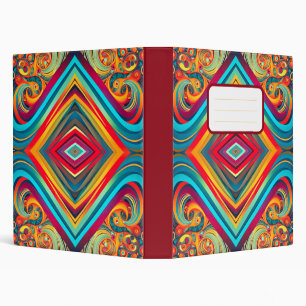 Color Wave Fusion – Modern Abstract Swirl Art 3 Ring Binder