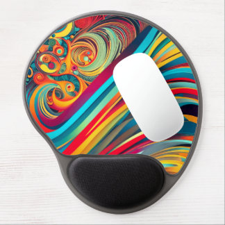Color Wave Fusion – Modern Abstract Swirl Art Gel Mouse Pad