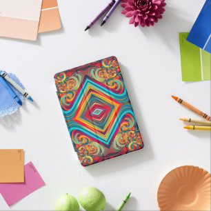 Color Wave Fusion – Modern Abstract Swirl Art iPad Mini Cover