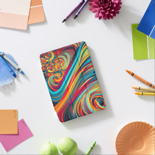 Color Wave Fusion – Modern Abstract Swirl Art iPad Mini Cover