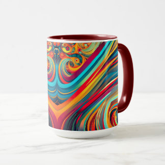 Color Wave Fusion – Modern Abstract Swirl Art Mug