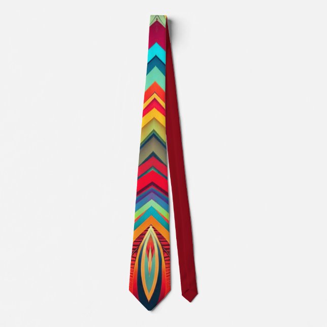 Color Wave Fusion – Modern Abstract Swirl Art Neck Tie (Front)