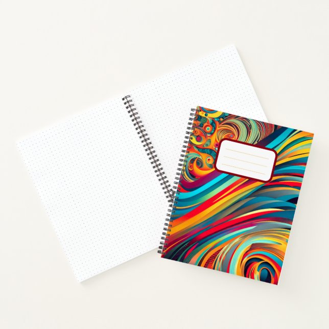 Color Wave Fusion – Modern Abstract Swirl Art Notebook (Inside)