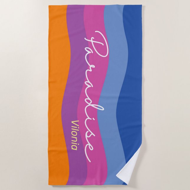 Color Wave Paradise Beach Towel (Front)