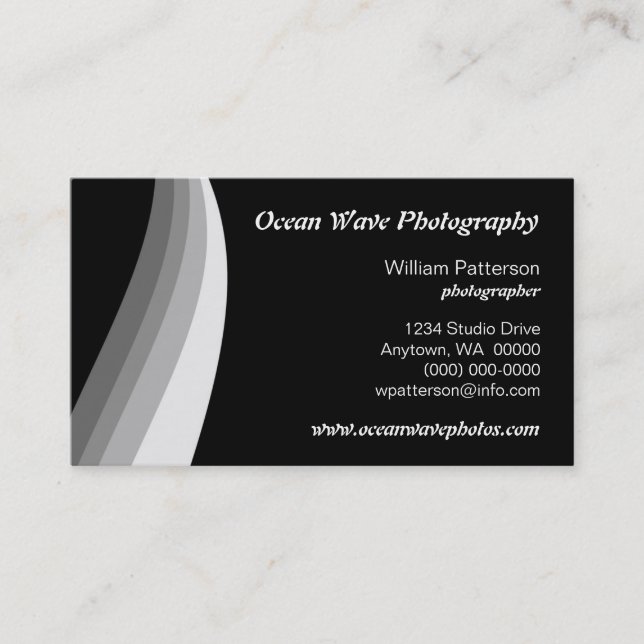Color Waves Business Card, Gray Card (Front)
