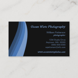 Color Waves Business Card, Ocean Blue Card